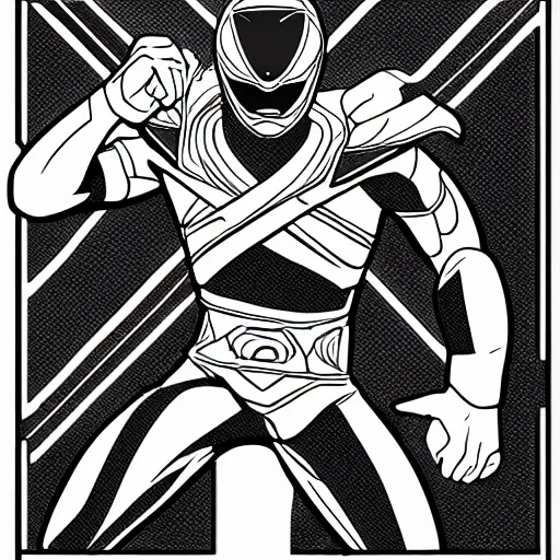 Prompt: line art concept of a new power ranger