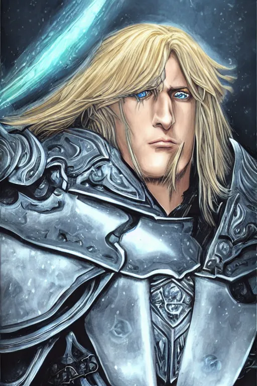 Image similar to Arthas in the style of Ayami Kojima,