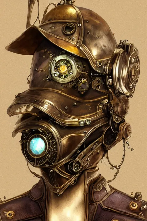 Image similar to steampunk helmet fantasy art mask robot ninja stylized digital illustration sharp focus, elegant intricate digital painting artstation concept art global illumination ray tracing advanced technology chaykin howard and campionpascale and cooke darwyn and davis jack