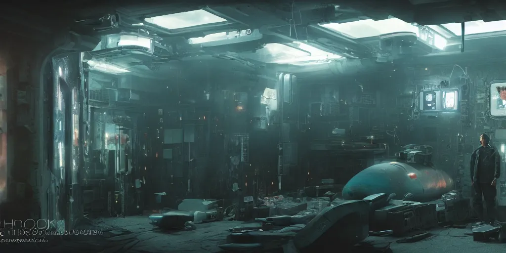 photograph of a cyberpunk submarine interior set with | Stable Diffusion