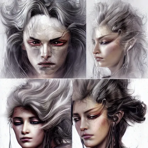 Image similar to portrait, headshot, insanely nice professional hair style, dramatic hair color, digital painting, of a old 17th century, old cyborg merchant, amber jewels, baroque, ornate clothing, scifi, realistic, hyperdetailed, chiaroscuro, concept art, art by Franz Hals and Jon Foster and Ayami Kojima and Amano and Karol Bak,