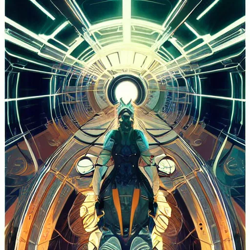 Image similar to symmetry! abstract futuristic robotic, psychedelic background, apex legends, epic lighting, pen illustration, ultra detailed, art by artgerm and greg rutkowski and alphonse mucha