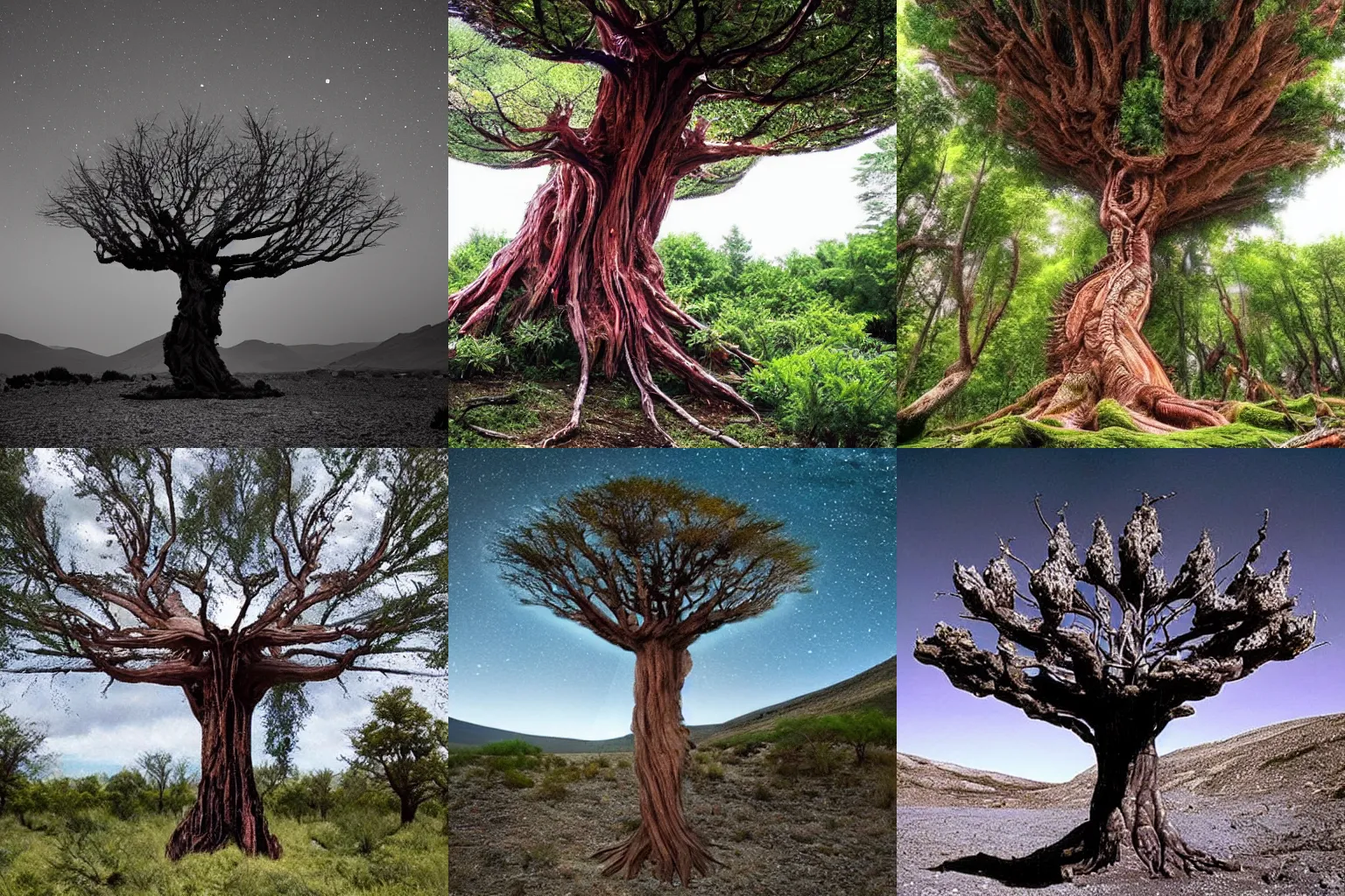 Prompt: an alien tree unlike any on earth