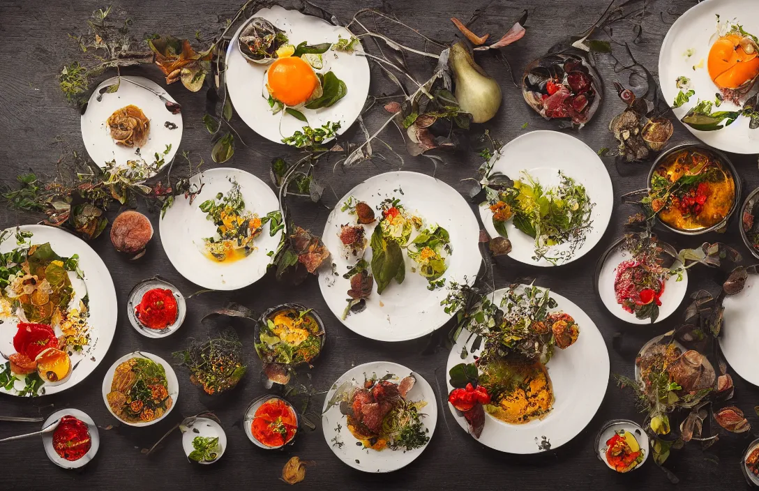 Image similar to svickova, food photography, award winning, michelin star restaurant
