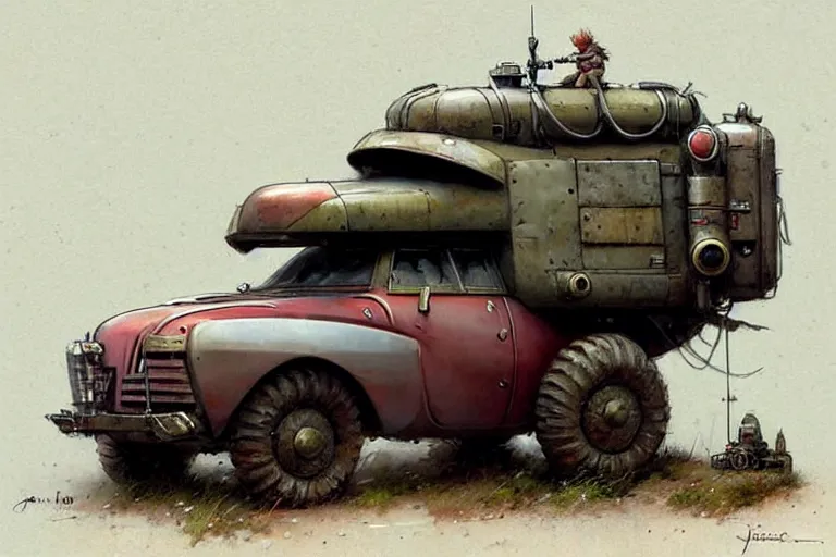 Prompt: adventurer ( ( ( ( ( 1 9 5 0 s retro future robot android mouse wagon rv offroad tank. muted colors. ) ) ) ) ) by jean baptiste monge!!!!!!!!!!!!!!!!!!!!!!!!! chrome red