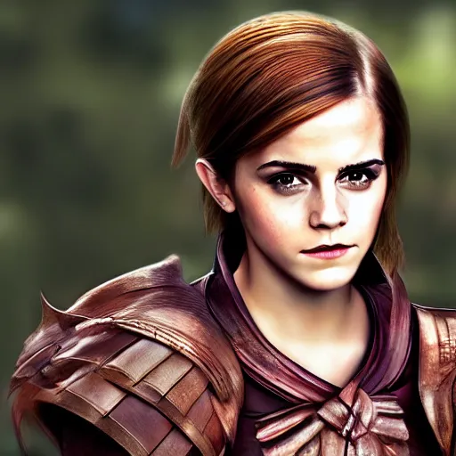 Image similar to Emma Watson modeling as Ruto from Zelda, (EOS 5DS R, ISO100, f/8, 1/125, 84mm, postprocessed, crisp face, facial features)