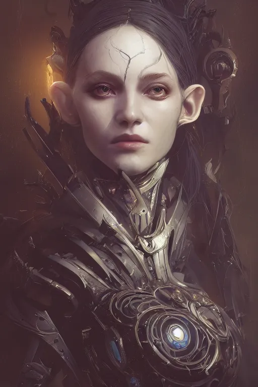 a fancy portrait of a beautiful robotic elven women by | Stable ...