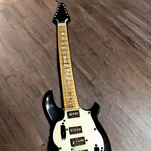 Prompt: an electric guitar made entirely out of bitcoin