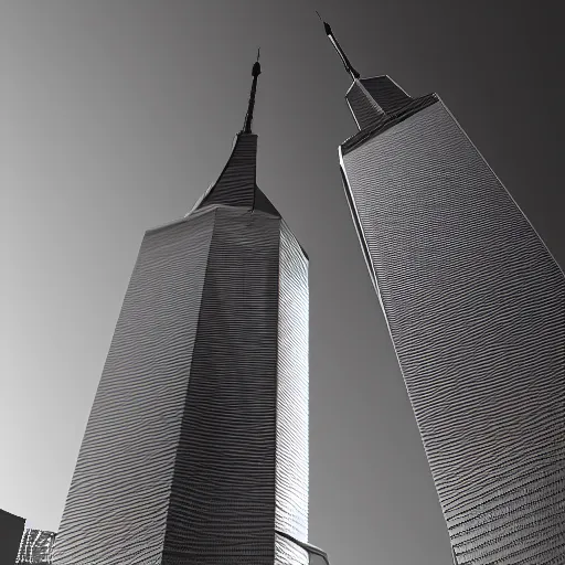 Image similar to the twin towers, photorealistic, extreme detail, beautiful, 8 k,