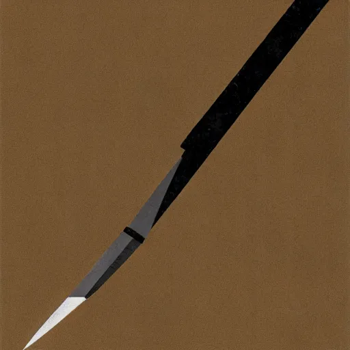 Prompt: a black sword, on a blank background. diagonal composition ( concept art, museum picture )