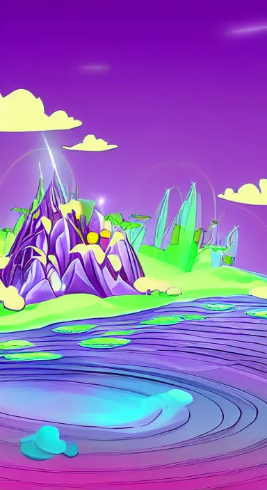 Image similar to purple floating island cartoon app background artwork, digital art, award winning