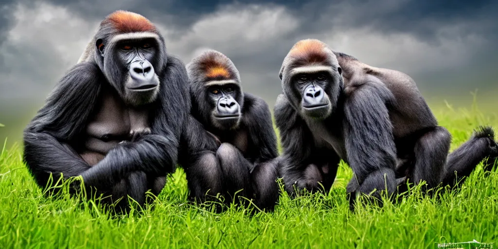 Prompt: realistic photo of gorillas riding ants, grassy field, studio lighting, cinematic