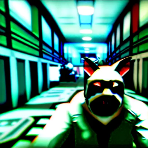 Image similar to screenshot from the pc game payday 2 ( max settings ) demonstrating the fursuit unlock