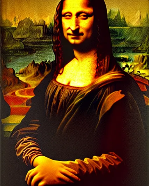 Prompt: Frank Zappa as the Mona Lisa