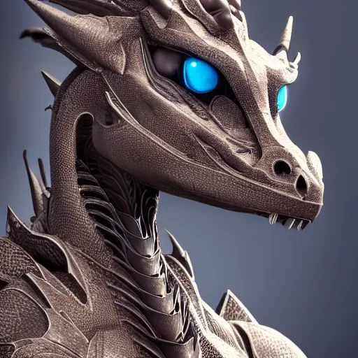 Prompt: stunning cinematic realistic back end shot with an upward angle, of a beautiful elegant anthropomorphic hot robot female dragon, well designed highly detailed cute female dragon head with slick eyes, looking back at the camera with a smirk, well armored, detailed claws, high quality, HD octane render, fantasy, furry art, Artstation, Deviantart, Furaffinity