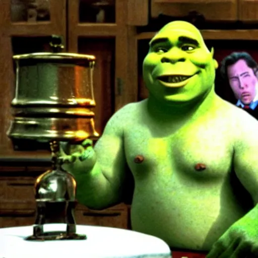 Image similar to Shrek in American psycho movie