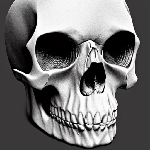 Prompt: skull by artwork karl gerstner, 8 k scan