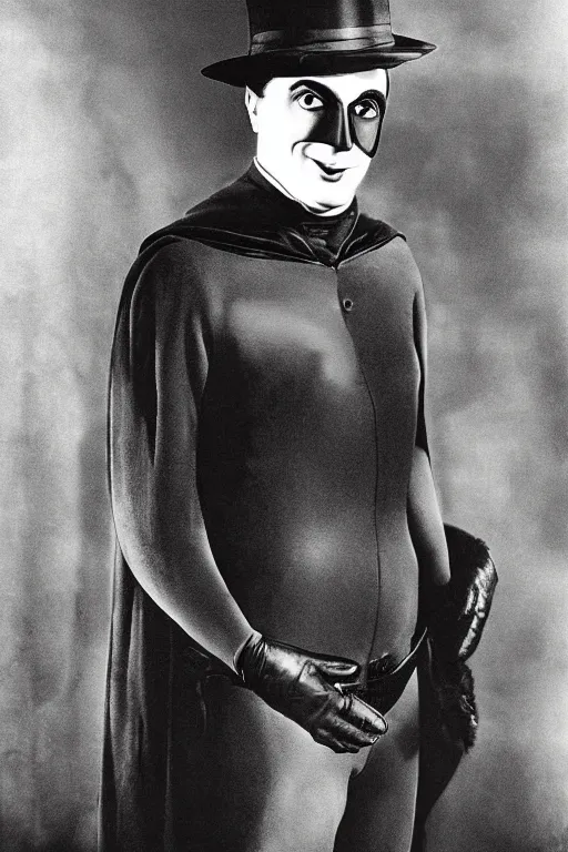 Image similar to portrait of charles chaplin as batman