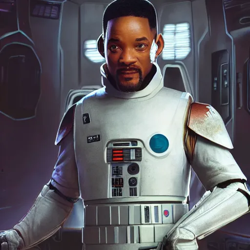 Image similar to will smith as a jedi, starwars, hyper detailed, digital art, trending in artstation, cinematic lighting, studio quality, smooth render, unreal engine 5 rendered, octane rendered