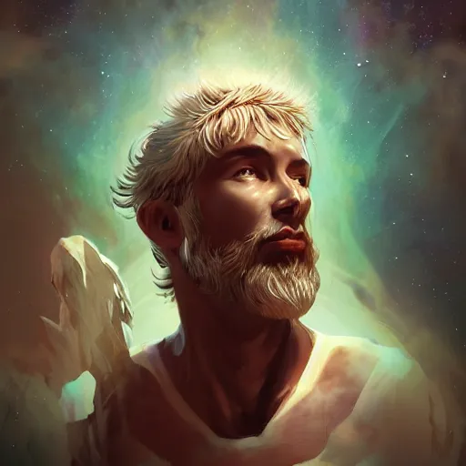 Image similar to the god of the milky way,human, artstation