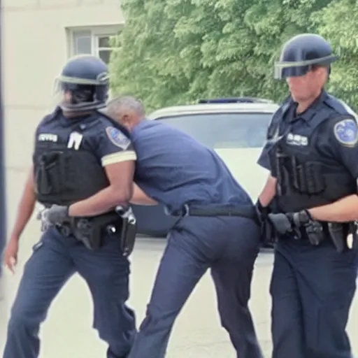 Image similar to blurry still of obama being arrested, grain