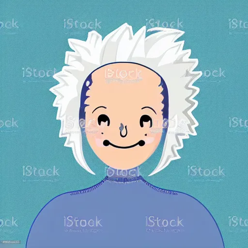 Prompt: girl with white hair in a hairbun and freckles, sticker, vector art, minimalist, emoji