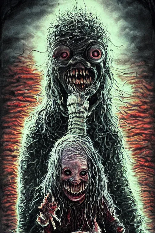 Image similar to a photorealistic horrific gorey moody atmospheric horror painted movie poster for The Thing 2 in the style of john carpenter and wayne barlowe