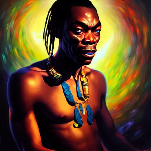 Prompt: fela kuti portrait by stanley lau and peter mohrbacher