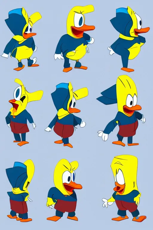 Prompt: donald spongebob duck, character concept