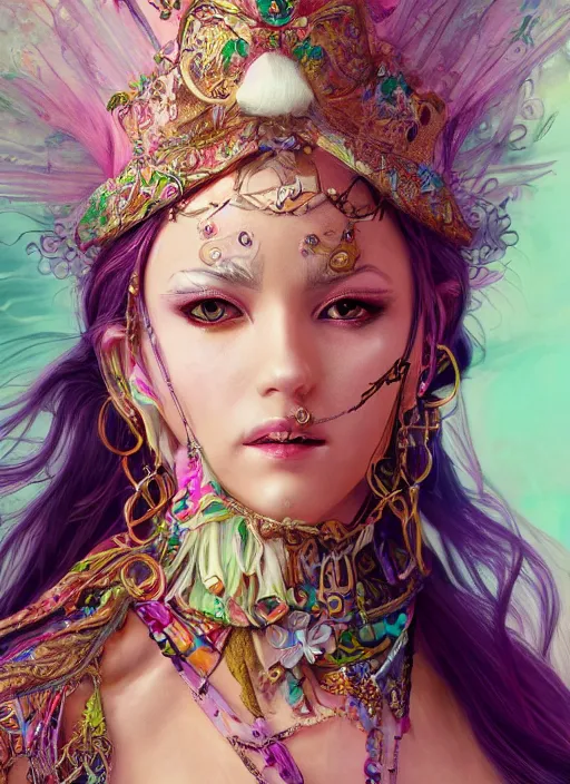 Prompt: detailed realistic full body colorful pastel painting of a pirate female in intricate clothing, beautiful face, elegant pose, fantasy, illustration, insanely detailed and intricate, octane render, 4k