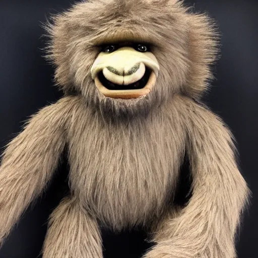 Image similar to stuffed animal sasquatch, high detail, realistic, 4 k,