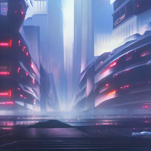 Image similar to neo tokyo evangelion dystopian future, matte painting, art station, high resolution