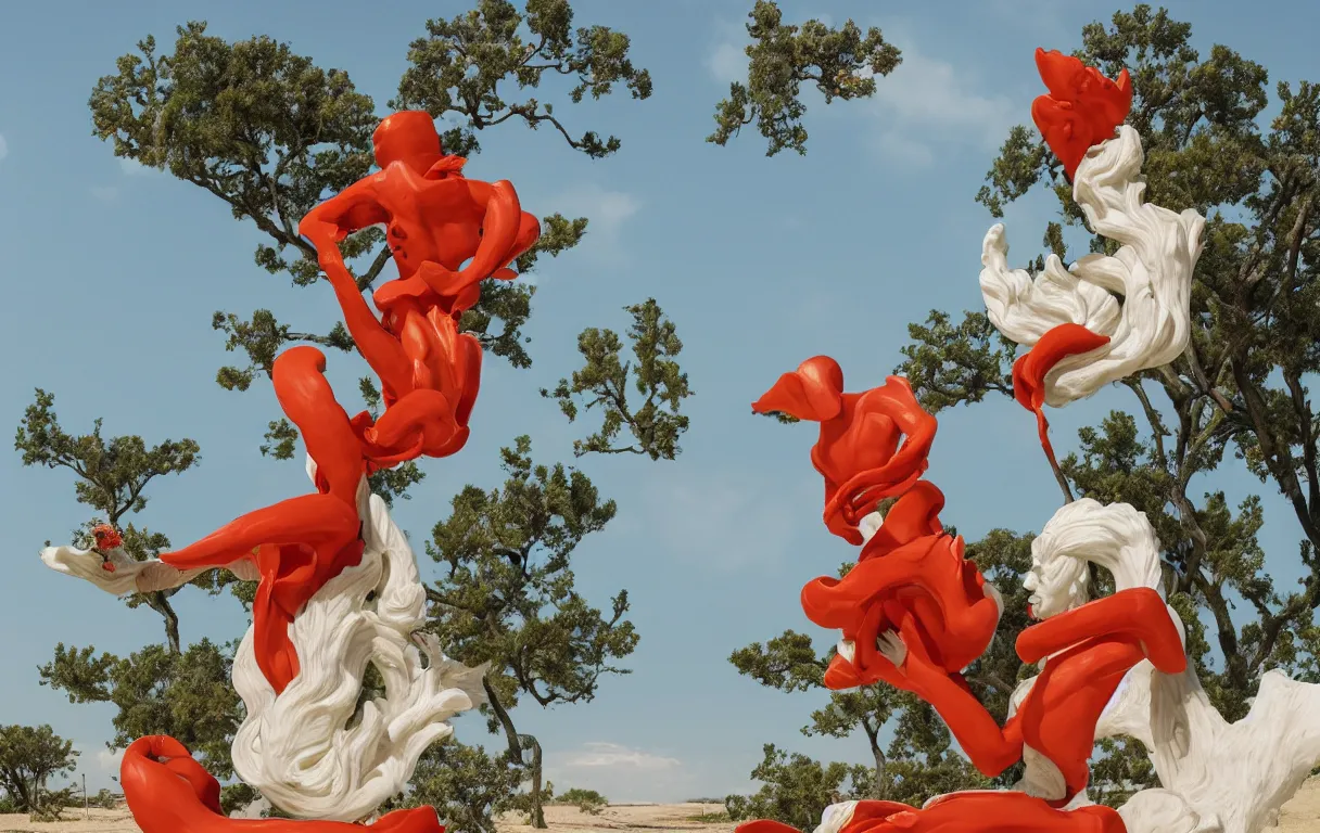 Prompt: a cowboy turning into blooms. tropical sea slugs, tractor tires. complementary colors. minimalism. national geographic. 8 k, rendered in octane, smooth gradients. sculpture by antonio canova. red accents. by slim aarons, by zhang kechun, by lynda benglis