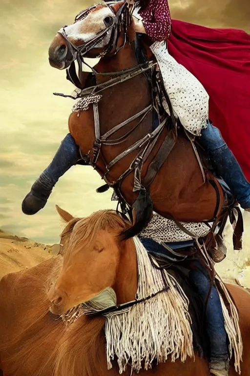Image similar to hyperrealistic pictures from middle eastern woman ride horse, super highly detail