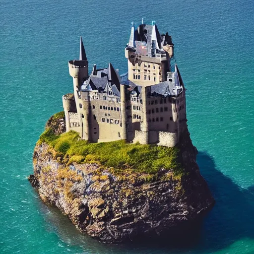 Prompt: a picture of a castle on a cliff floating in the sky