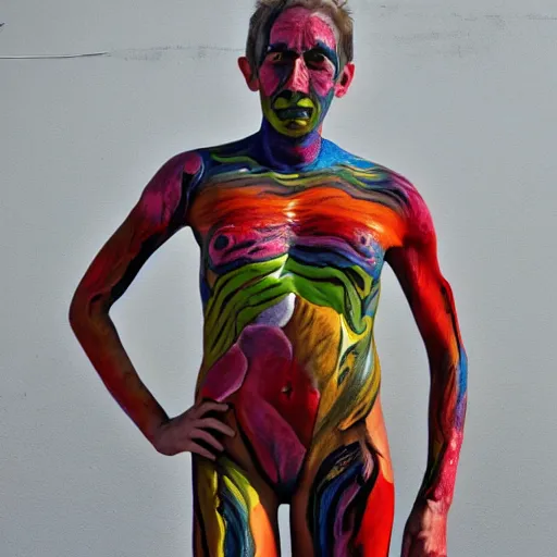 Image similar to human figure bodypaint by graham ingels