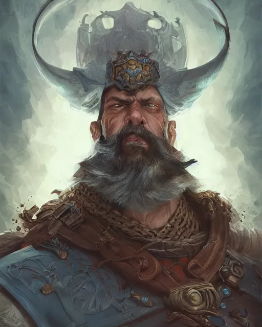 Prompt: digital painting of an angry hernan cortes by filipe pagliuso and justin gerard, symmetric, fantasy, hyper detailed, intricate, portrait, digital painting, sharp focus, tarot card, studio ghibli color scheme, handsome, concept art, alluring, game art, magic : the gathering