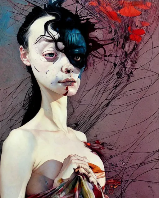 Image similar to there is ugliness in beauty, but there is also beauty in ugliness. in the style of adrian ghenie, esao andrews, jenny saville, edward hopper, surrealism, dark art by james jean, takato yamamoto