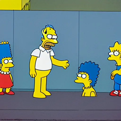 Image similar to photograph of the simpsons, 5 0 mm color photography