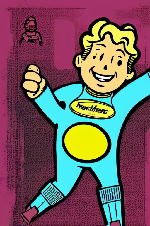 Image similar to fallout 7 6 retro futurist illustration art by butcher billy, sticker, colorful, illustration, highly detailed, simple, smooth and clean vector curves, no jagged lines, vector art, smooth andy warhol style