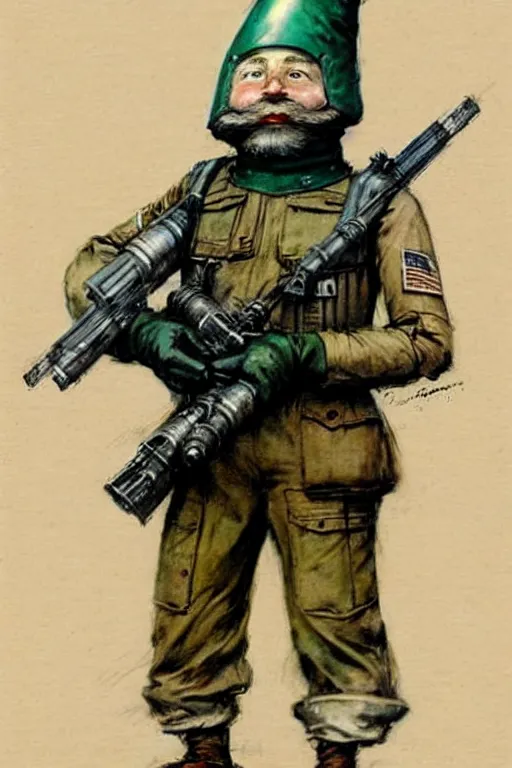 Prompt: ( ( ( ( ( 1 9 5 0 s robot knome army commando. muted colors. ) ) ) ) ) by jean - baptiste monge!!!!!!!!!!!!!!!!!!!!!!!!!!!!!!