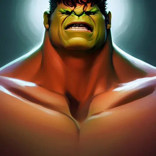 Image similar to face icon stylized minimalist the hulk, loftis, cory behance hd by jesper ejsing, by rhads, makoto shinkai and lois van baarle, ilya kuvshinov, rossdraws global illumination