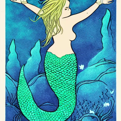 Prompt: a mermaid,