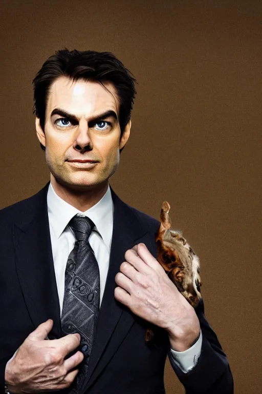 Image similar to a portrait that is a hybrid between Bill-Hader and Tom-Cruise