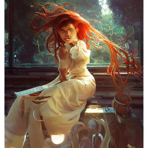 Prompt: totally not spagget by Stanley Artgerm Lau, greg rutkowski, thomas kindkade, alphonse mucha, loish, norman Rockwel