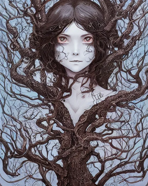 Image similar to the oracle of trees, elegant, beautiful, mesmerizing, concept art, highly detailed, artstation, behance, deviantart, trending, ayami kojima, shinichi sakamoto, kaoru mori