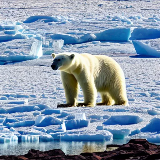 Prompt: polar bear on iceberg in mars n - 6