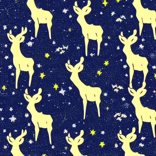 Prompt: deer in the stars in the style of AnnaDittman-H1088-W704-n9-i