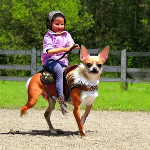 Image similar to chihuahua riding a horse