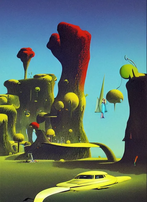 Image similar to photorealistic image of a retro minimalism, mirrorpunk, naturecore, by roger dean, by dean ellis